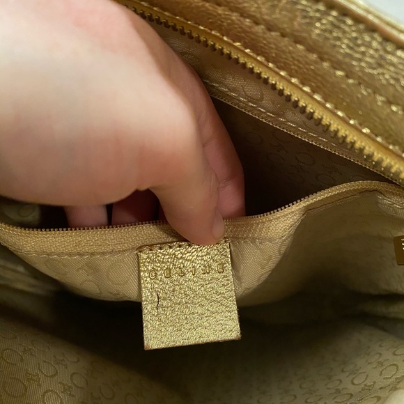 Vintage Celine White Canvas and Gold Leather Tote - Picture 4 of 11